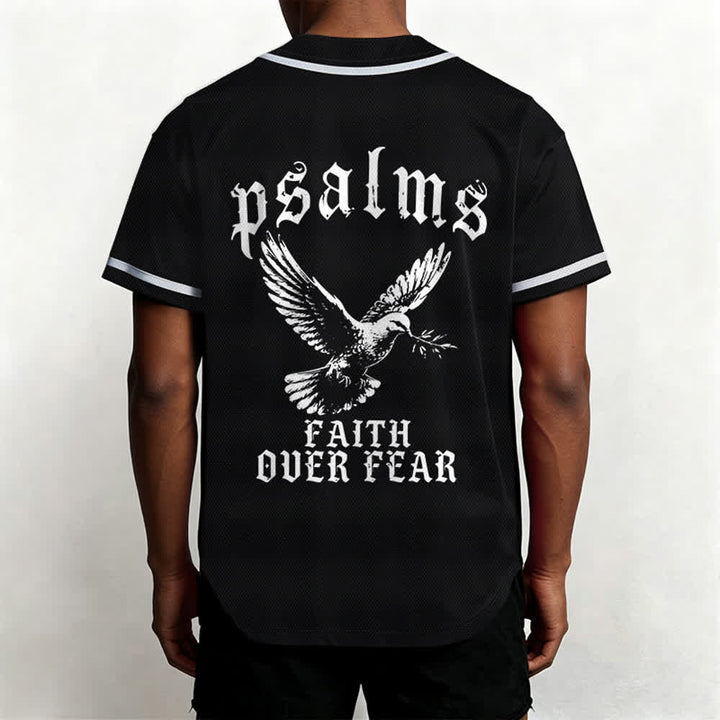 Christianartworkshop Peace Dove & Faith Slogan Religious Psalm 23 Athletic Design Unisex Baseball Jersey - image 4