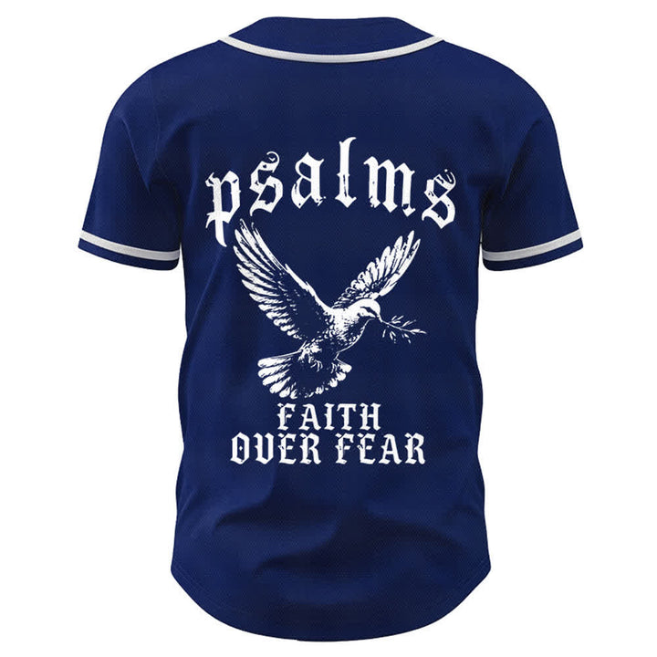 Christianartworkshop Peace Dove & Faith Slogan Religious Psalm 23 Athletic Design Unisex Baseball Jersey - image 16