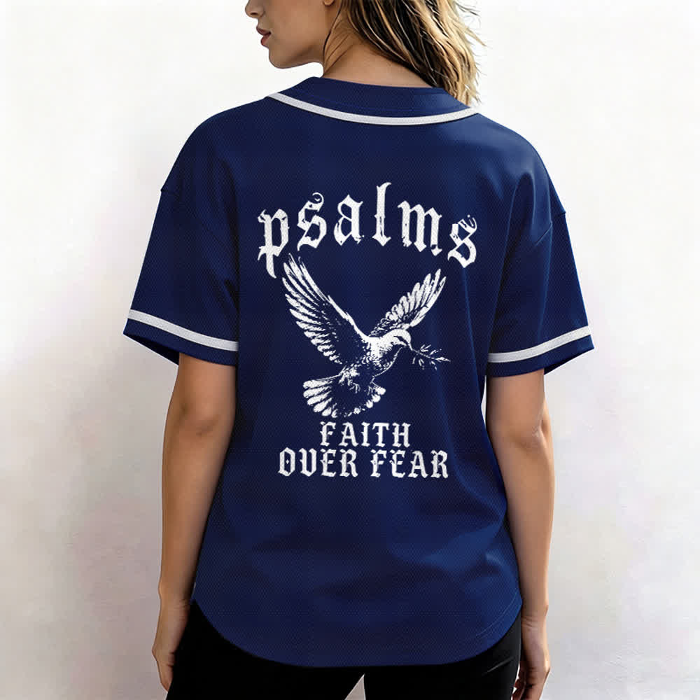 Christianartworkshop Peace Dove & Faith Slogan Religious Psalm 23 Athletic Design Unisex Baseball Jersey - image 20