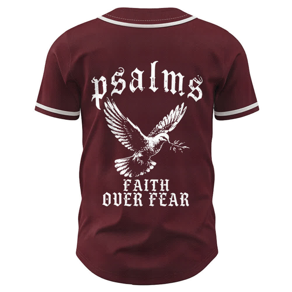 Christianartworkshop Peace Dove & Faith Slogan Religious Psalm 23 Athletic Design Unisex Baseball Jersey - image 23