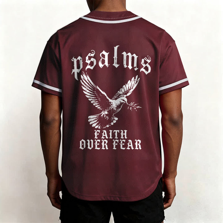 Christianartworkshop Peace Dove & Faith Slogan Religious Psalm 23 Athletic Design Unisex Baseball Jersey - image 25