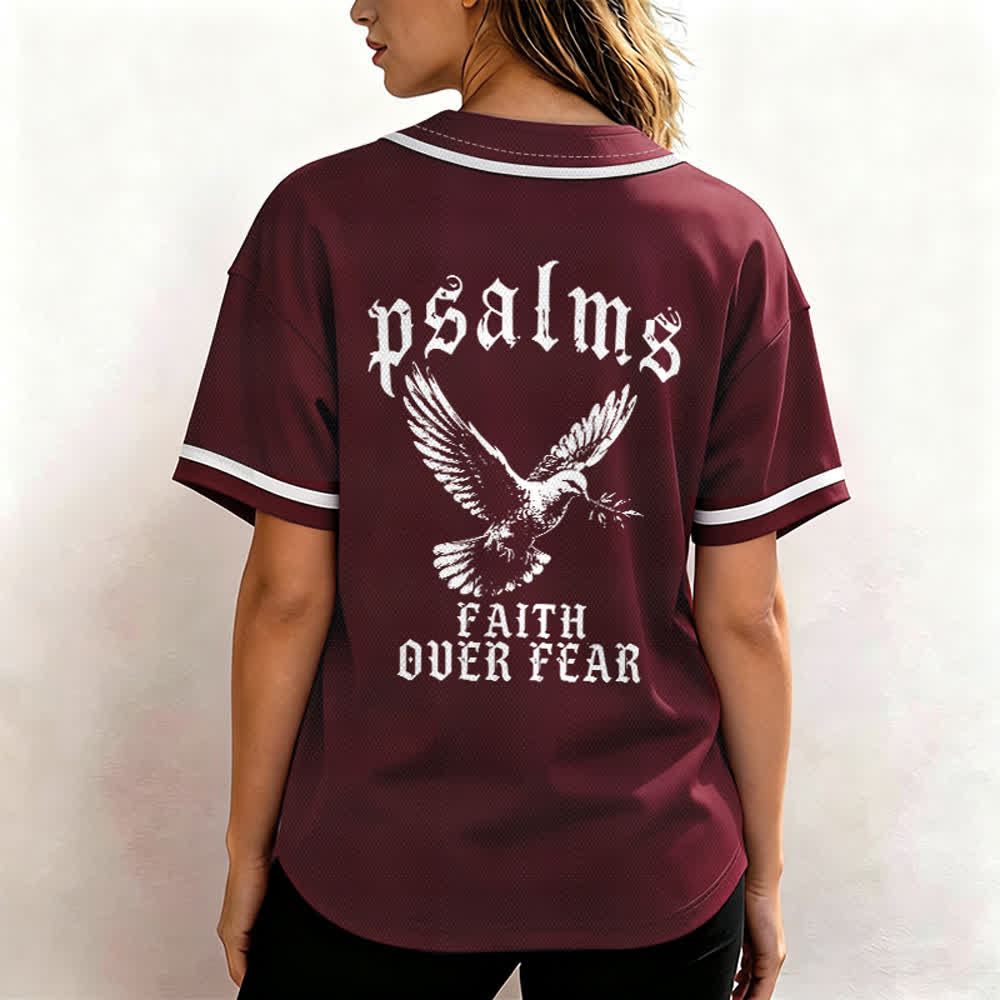 Christianartworkshop Peace Dove & Faith Slogan Religious Psalm 23 Athletic Design Unisex Baseball Jersey - image 27