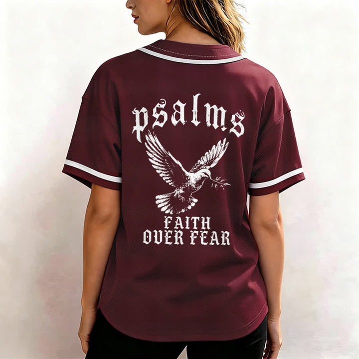 Christianartworkshop Peace Dove & Faith Slogan Religious Psalm 23 Athletic Design Unisex Baseball Jersey - image 27