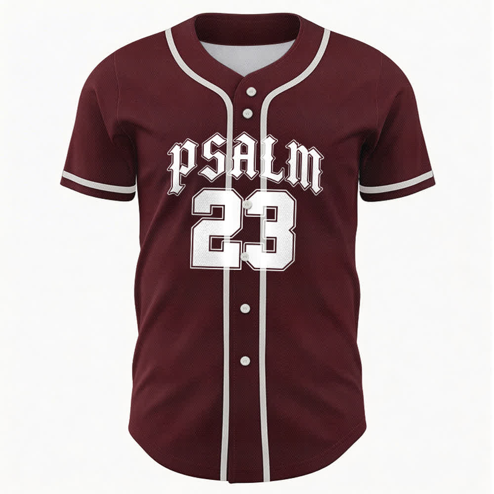 Christianartworkshop Peace Dove & Faith Slogan Religious Psalm 23 Athletic Design Unisex Baseball Jersey - image 22
