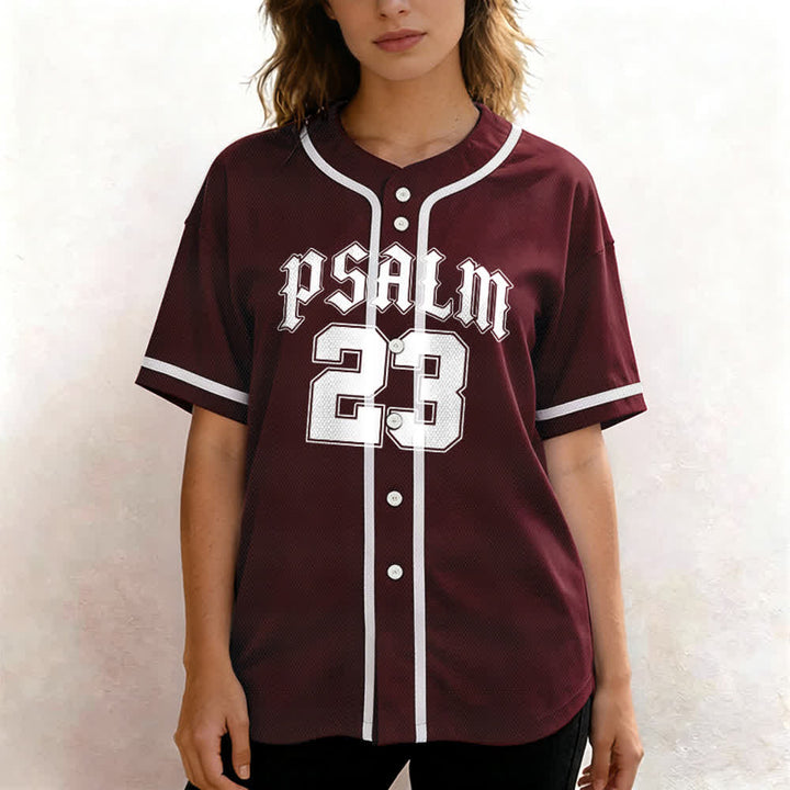 Christianartworkshop Peace Dove & Faith Slogan Religious Psalm 23 Athletic Design Unisex Baseball Jersey - image 26