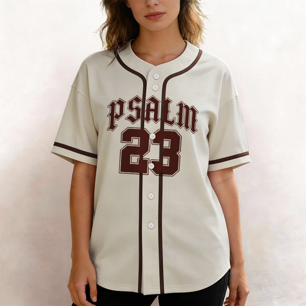 Christianartworkshop Peace Dove & Faith Slogan Religious Psalm 23 Athletic Design Unisex Baseball Jersey - image 33