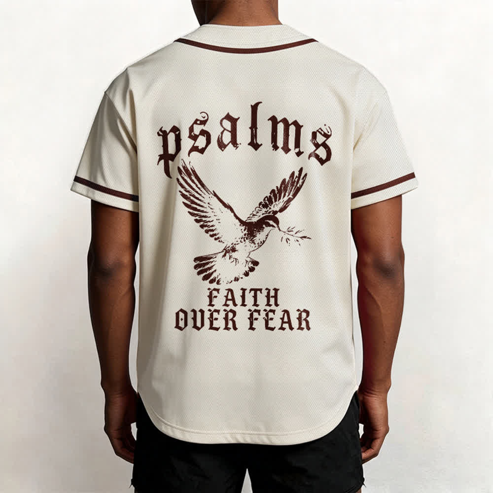 Christianartworkshop Peace Dove & Faith Slogan Religious Psalm 23 Athletic Design Unisex Baseball Jersey - image 31