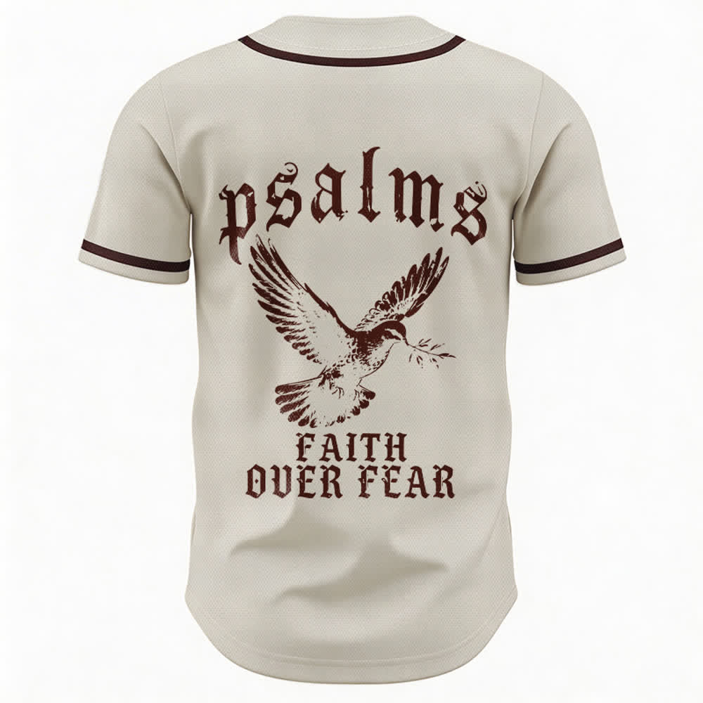 Christianartworkshop Peace Dove & Faith Slogan Religious Psalm 23 Athletic Design Unisex Baseball Jersey - image 30