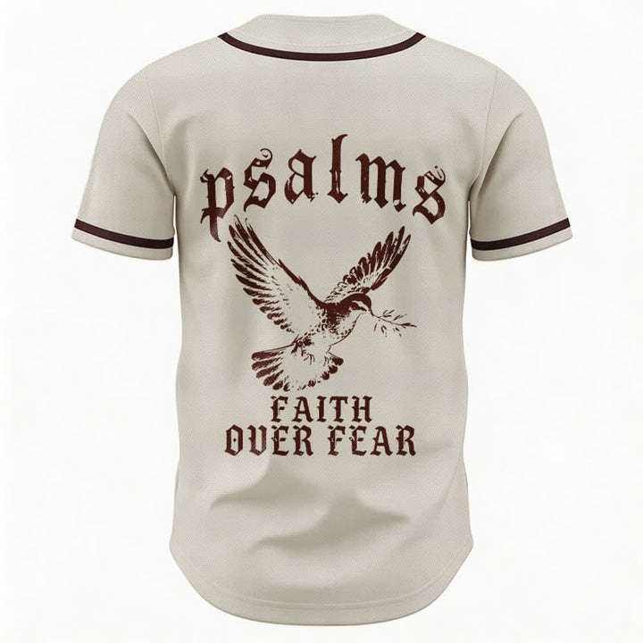 Christianartworkshop Peace Dove & Faith Slogan Religious Psalm 23 Athletic Design Unisex Baseball Jersey - image 30