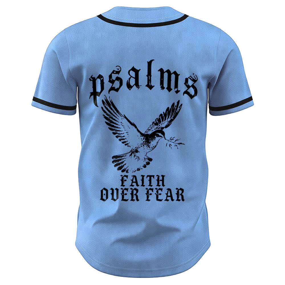 Christianartworkshop Peace Dove & Faith Slogan Religious Psalm 23 Athletic Design Unisex Baseball Jersey - image 37