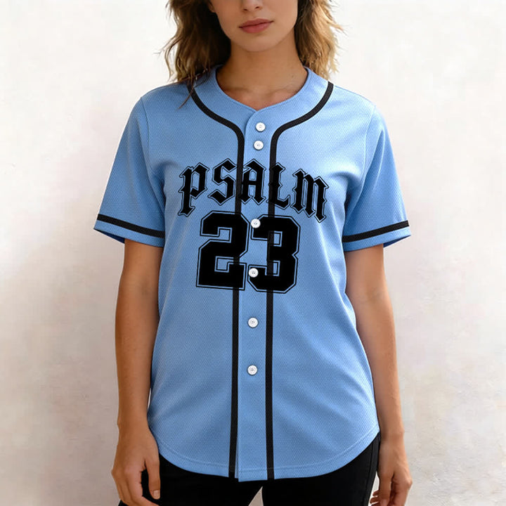 Christianartworkshop Peace Dove & Faith Slogan Religious Psalm 23 Athletic Design Unisex Baseball Jersey - image 40