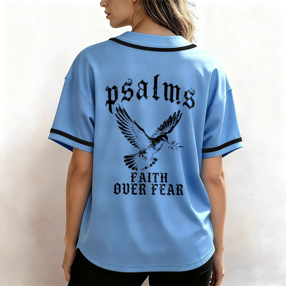 Christianartworkshop Peace Dove & Faith Slogan Religious Psalm 23 Athletic Design Unisex Baseball Jersey - image 41