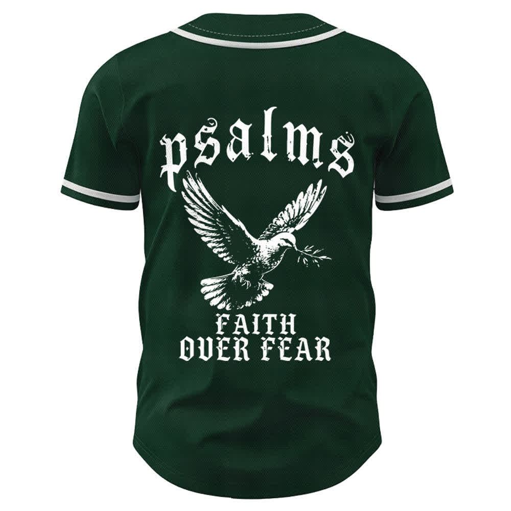Christianartworkshop Peace Dove & Faith Slogan Religious Psalm 23 Athletic Design Unisex Baseball Jersey - image 44