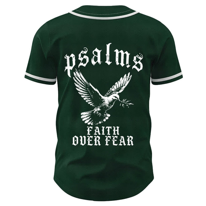 Christianartworkshop Peace Dove & Faith Slogan Religious Psalm 23 Athletic Design Unisex Baseball Jersey - image 44