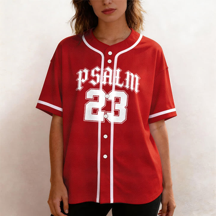 Christianartworkshop Peace Dove & Faith Slogan Religious Psalm 23 Athletic Design Unisex Baseball Jersey - image 54