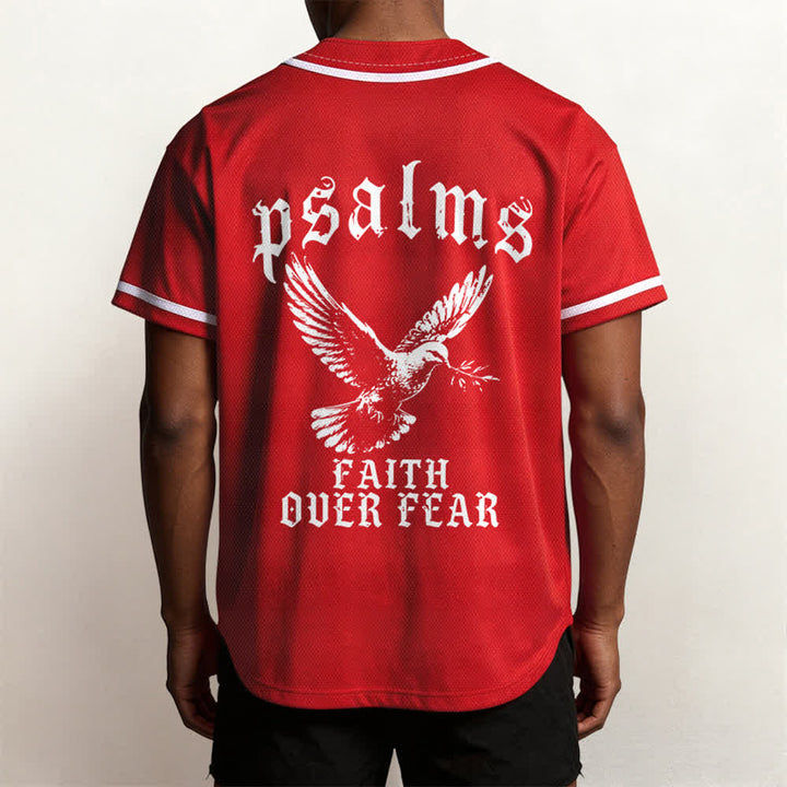 Christianartworkshop Peace Dove & Faith Slogan Religious Psalm 23 Athletic Design Unisex Baseball Jersey - image 53