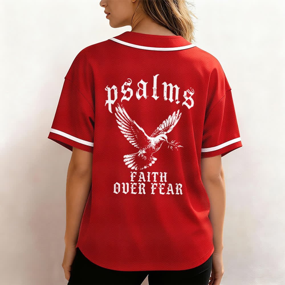 Christianartworkshop Peace Dove & Faith Slogan Religious Psalm 23 Athletic Design Unisex Baseball Jersey - image 55