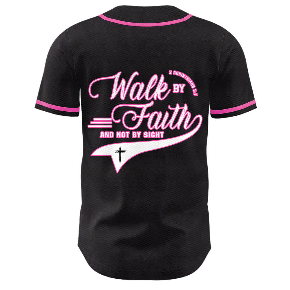 Christianartworkshop Walk By Faith And Not By Sight Cross Scripture Graphic Unisex Baseball Jersey - image 20