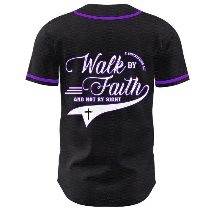 Christianartworkshop Walk By Faith And Not By Sight Cross Scripture Graphic Unisex Baseball Jersey - image 26