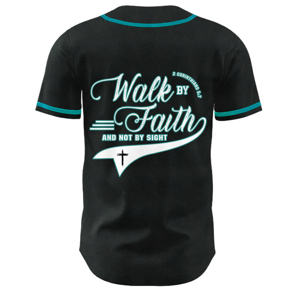 Christianartworkshop Walk By Faith And Not By Sight Cross Scripture Graphic Unisex Baseball Jersey - image 14
