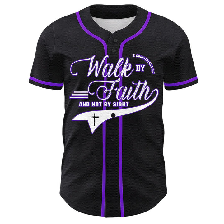 Christianartworkshop Walk By Faith And Not By Sight Cross Scripture Graphic Unisex Baseball Jersey - image 25