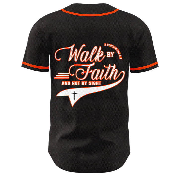 Christianartworkshop Walk By Faith And Not By Sight Cross Scripture Graphic Unisex Baseball Jersey - image 11