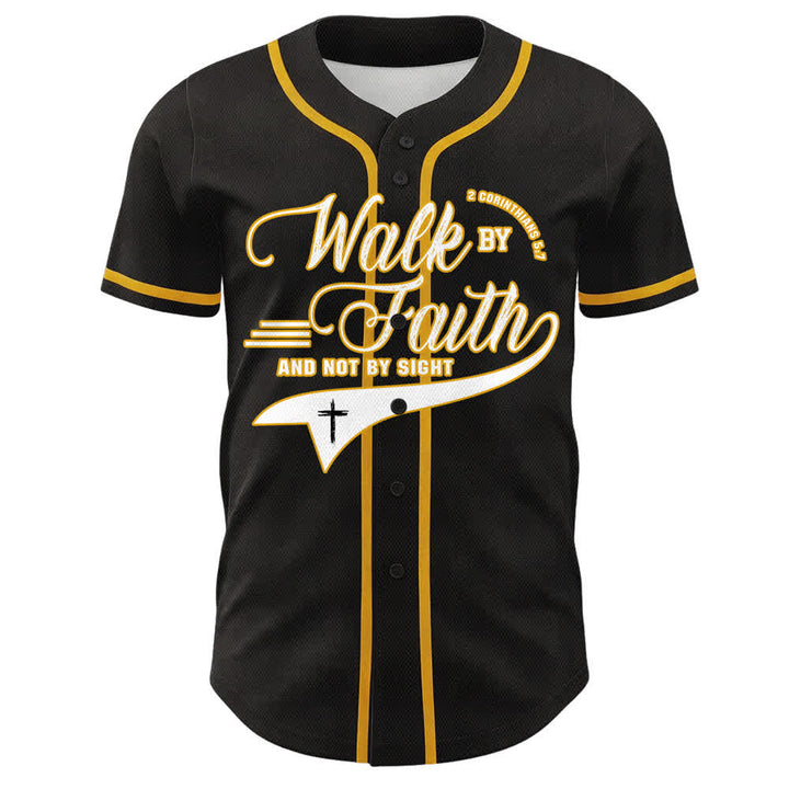 Christianartworkshop Walk By Faith And Not By Sight Cross Scripture Graphic Unisex Baseball Jersey - image 4