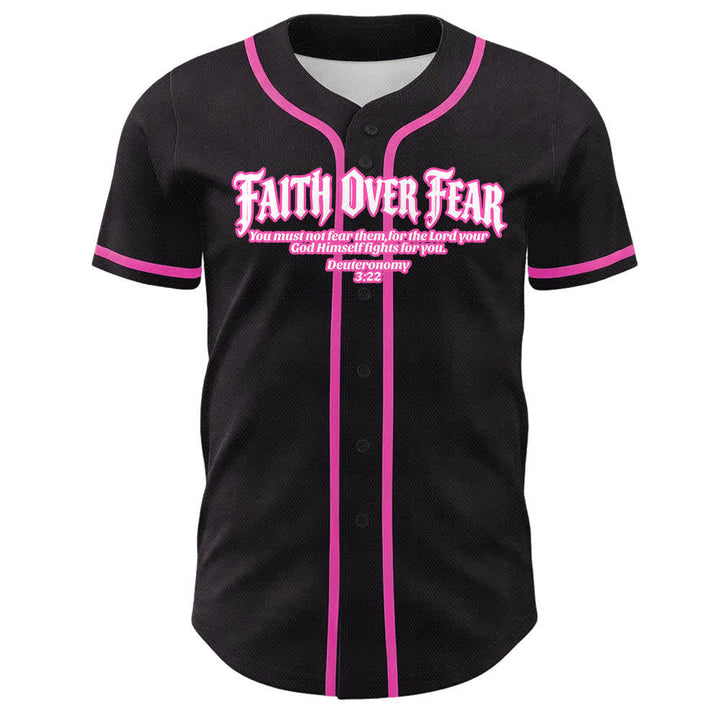 Christianartworkshop Faith Over Fear Crown Of Thorns Cross Scripture Graphic Unisex Baseball Jersey - image 19