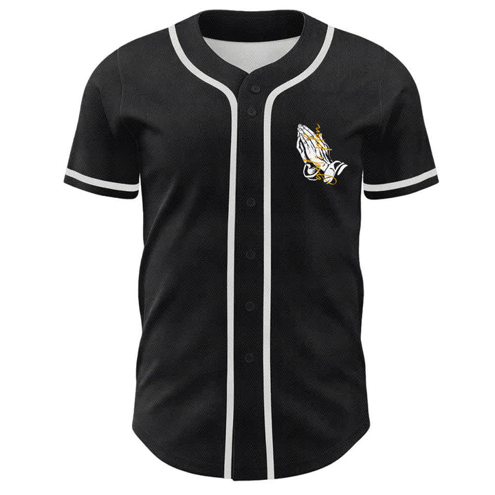 Christianartworkshop God's Plan Praying Hands Faith Slogan Dual Side Printed Unisex Baseball Jersey - image 2