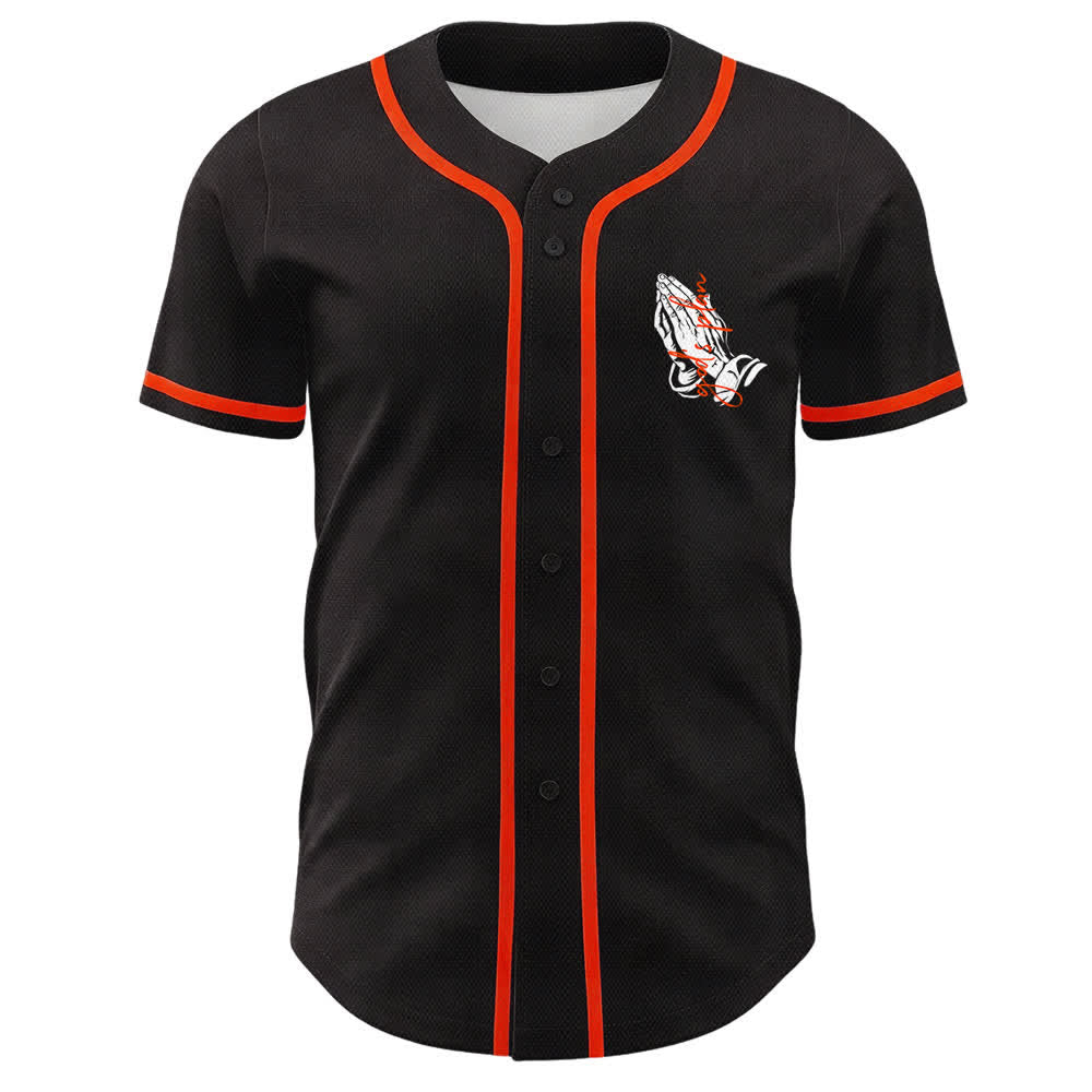 Christianartworkshop God's Plan Praying Hands Faith Slogan Dual Side Printed Unisex Baseball Jersey - image 11