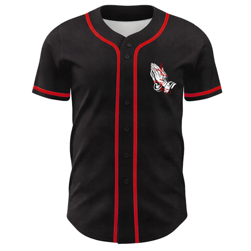 Christianartworkshop God's Plan Praying Hands Faith Slogan Dual Side Printed Unisex Baseball Jersey - image 8