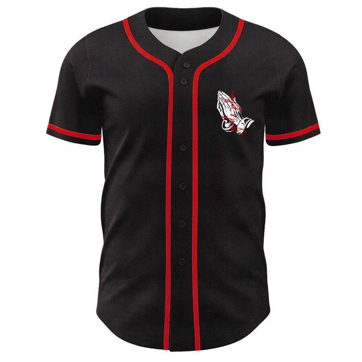 Christianartworkshop God's Plan Praying Hands Faith Slogan Dual Side Printed Unisex Baseball Jersey - image 8
