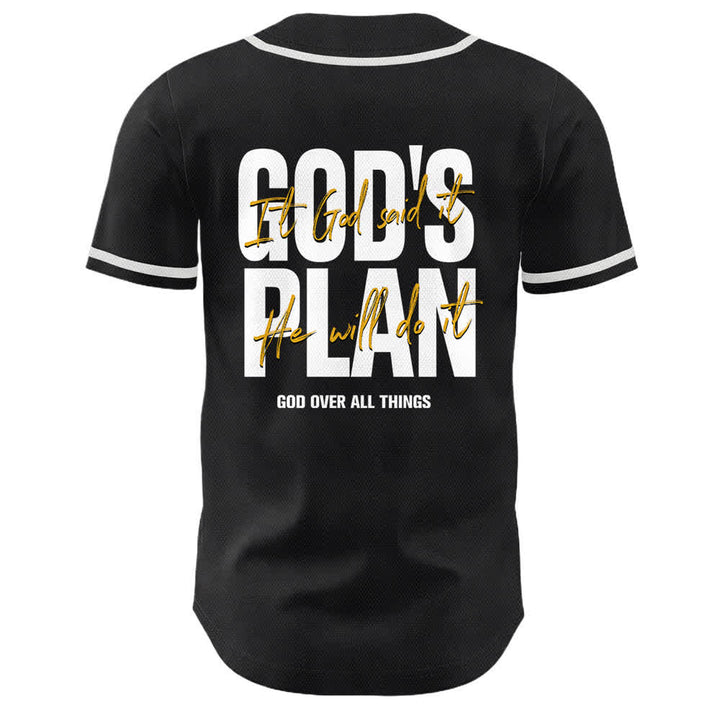 Christianartworkshop God's Plan Praying Hands Faith Slogan Dual Side Printed Unisex Baseball Jersey - image 1