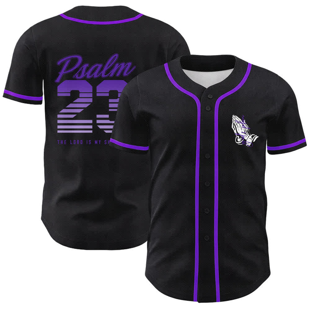 Christianartworkshop God's Plan Praying Hands Faith Slogan Dual Side Printed Unisex Baseball Jersey - Purple - 5XL - image 24