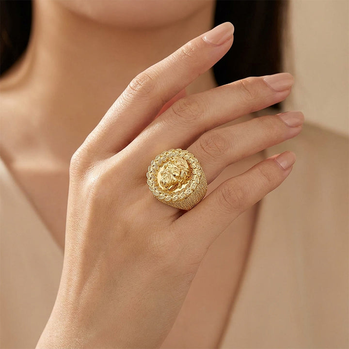 Christianartworkshop Iced Pave Halo Sculpted Portrait Statement Ring: Emblem of Enduring Heavenly Compassion - image 1