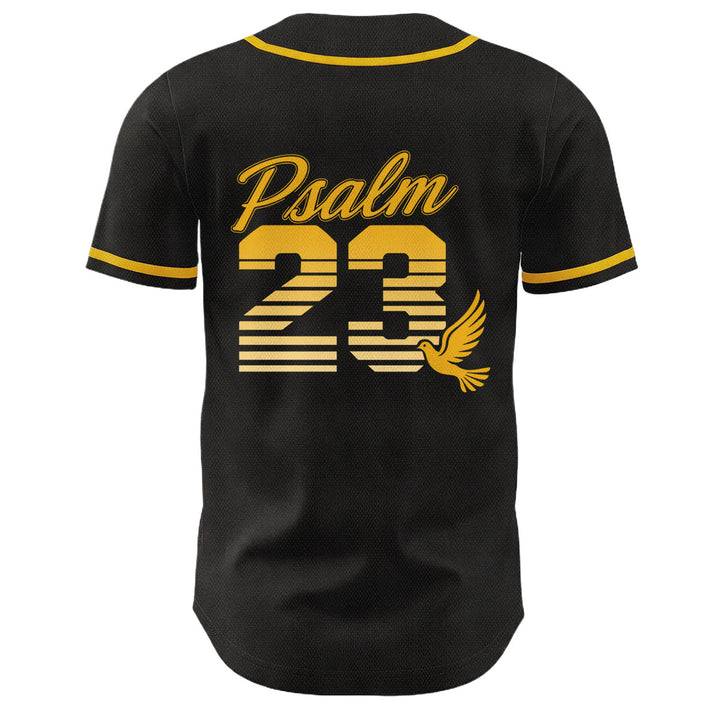 Christianartworkshop Retro Striped Gradient Number Cursive Psalm 23 Unisex Baseball Jersey - image 4