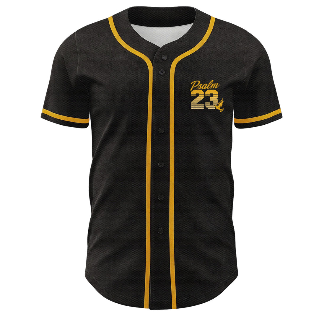 Christianartworkshop Retro Striped Gradient Number Cursive Psalm 23 Unisex Baseball Jersey - image 5