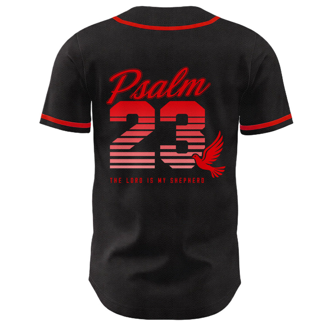 Christianartworkshop Retro Striped Gradient Number Cursive Psalm 23 Unisex Baseball Jersey - image 10