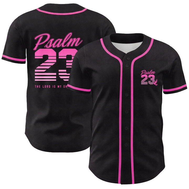 Christianartworkshop Retro Striped Gradient Number Cursive Psalm 23 Unisex Baseball Jersey - Pink - 5XL - image 18