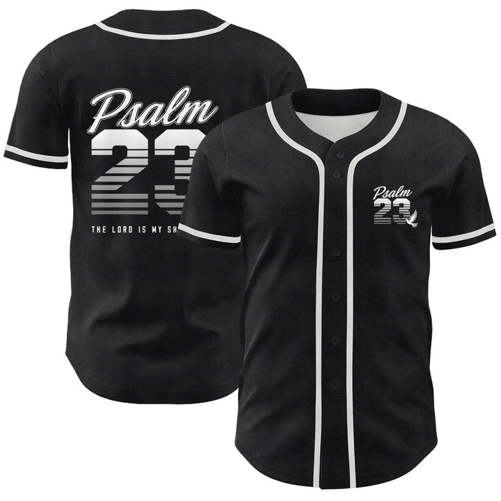 Christianartworkshop Retro Striped Gradient Number Cursive Psalm 23 Unisex Baseball Jersey - White - 5XL - image 6