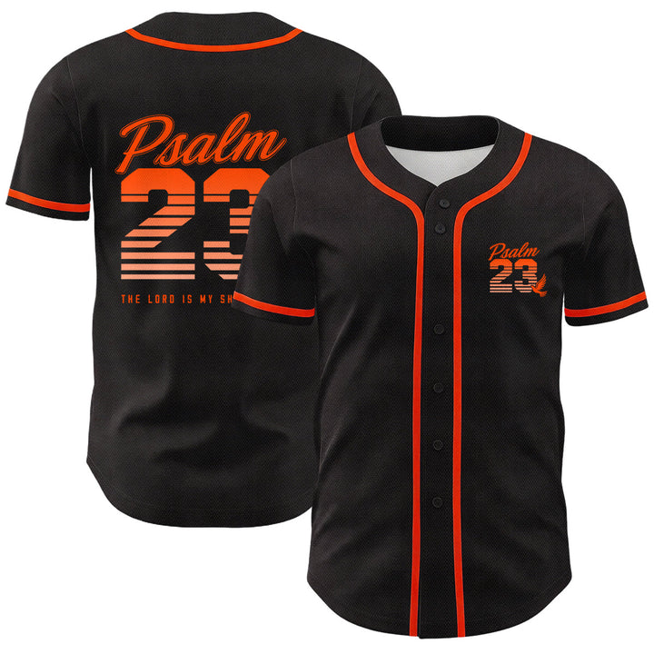 Christianartworkshop Retro Striped Gradient Number Cursive Psalm 23 Unisex Baseball Jersey - Orange - 5XL - image 12