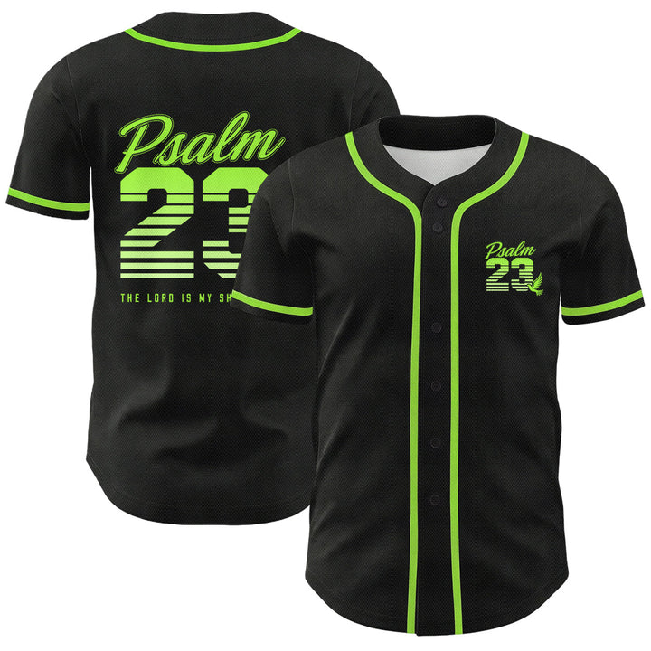 Christianartworkshop Retro Striped Gradient Number Cursive Psalm 23 Unisex Baseball Jersey - Green - 5XL - image 21