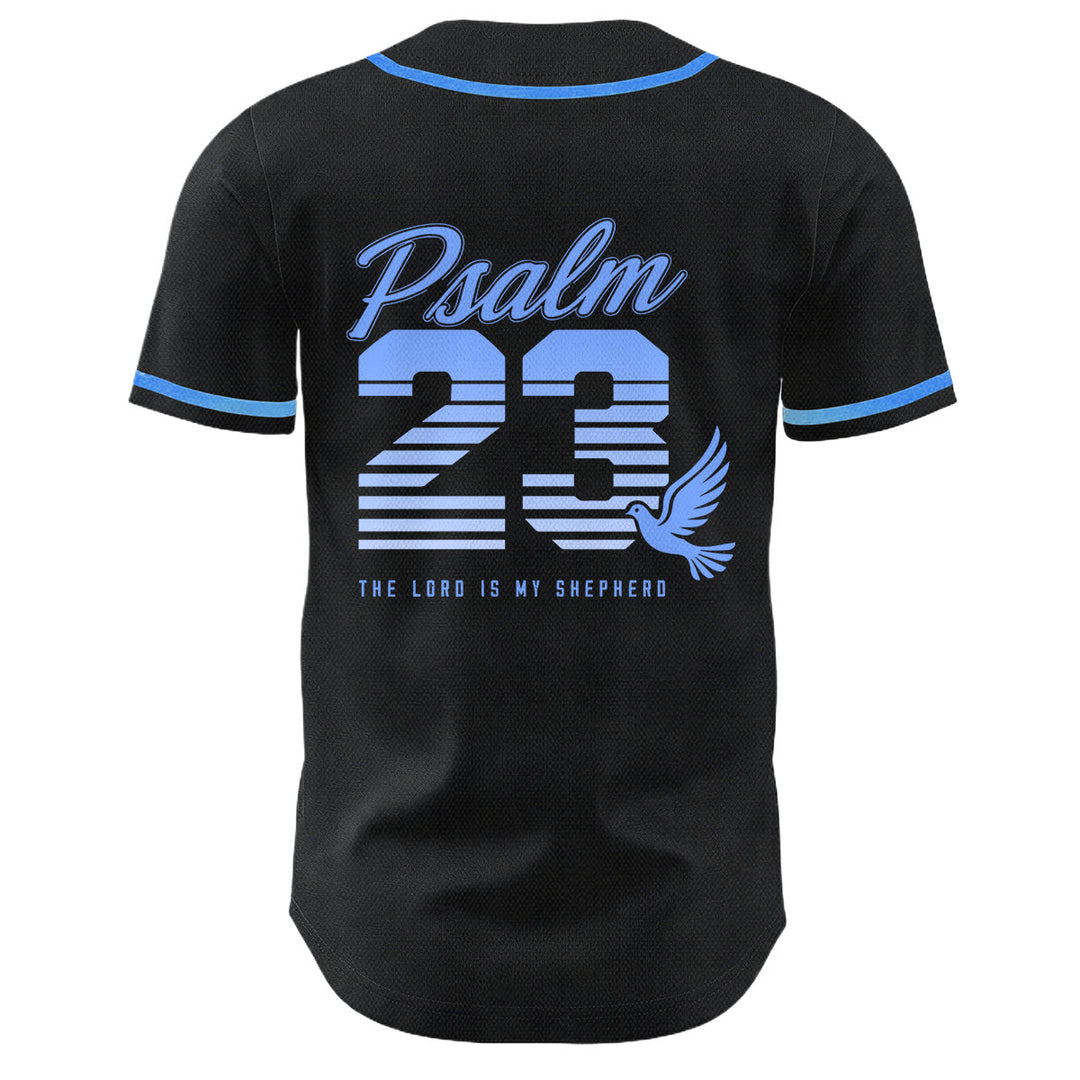 Christianartworkshop Retro Striped Gradient Number Cursive Psalm 23 Unisex Baseball Jersey - image 1