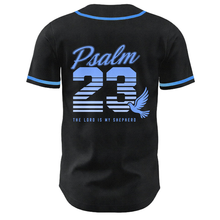 Christianartworkshop Retro Striped Gradient Number Cursive Psalm 23 Unisex Baseball Jersey - image 1
