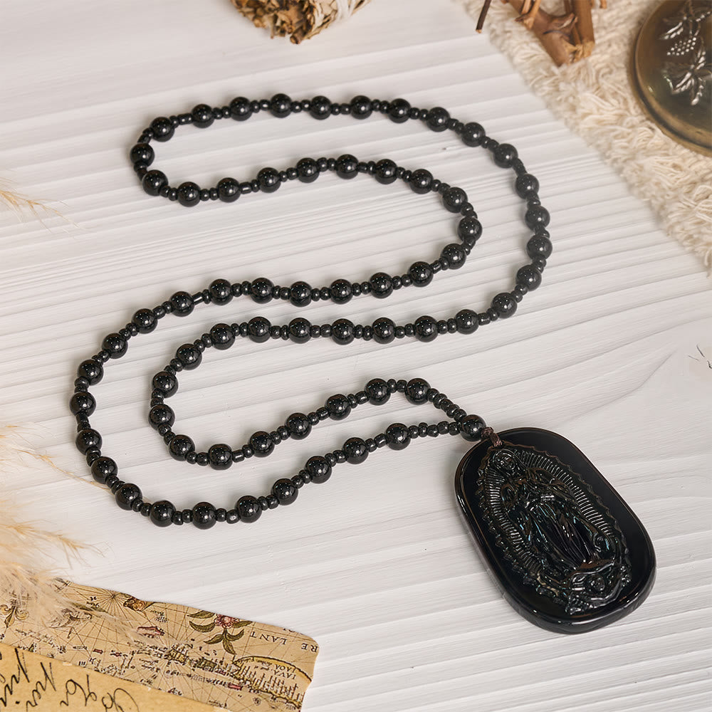 Christianartworkshop Relief‑Molded Holy Portrait Beaded Necklace: Token of Serene Divine Solace for Daily Devotion - image 16