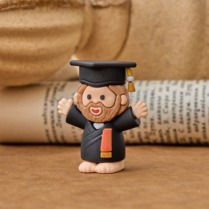 Christianartworkshop Mini Jesus Figurine Ornaments: Graduation Cap Open-Arm PVC Decor, Emblem of Hopeful Heavenly Blessing - image 8