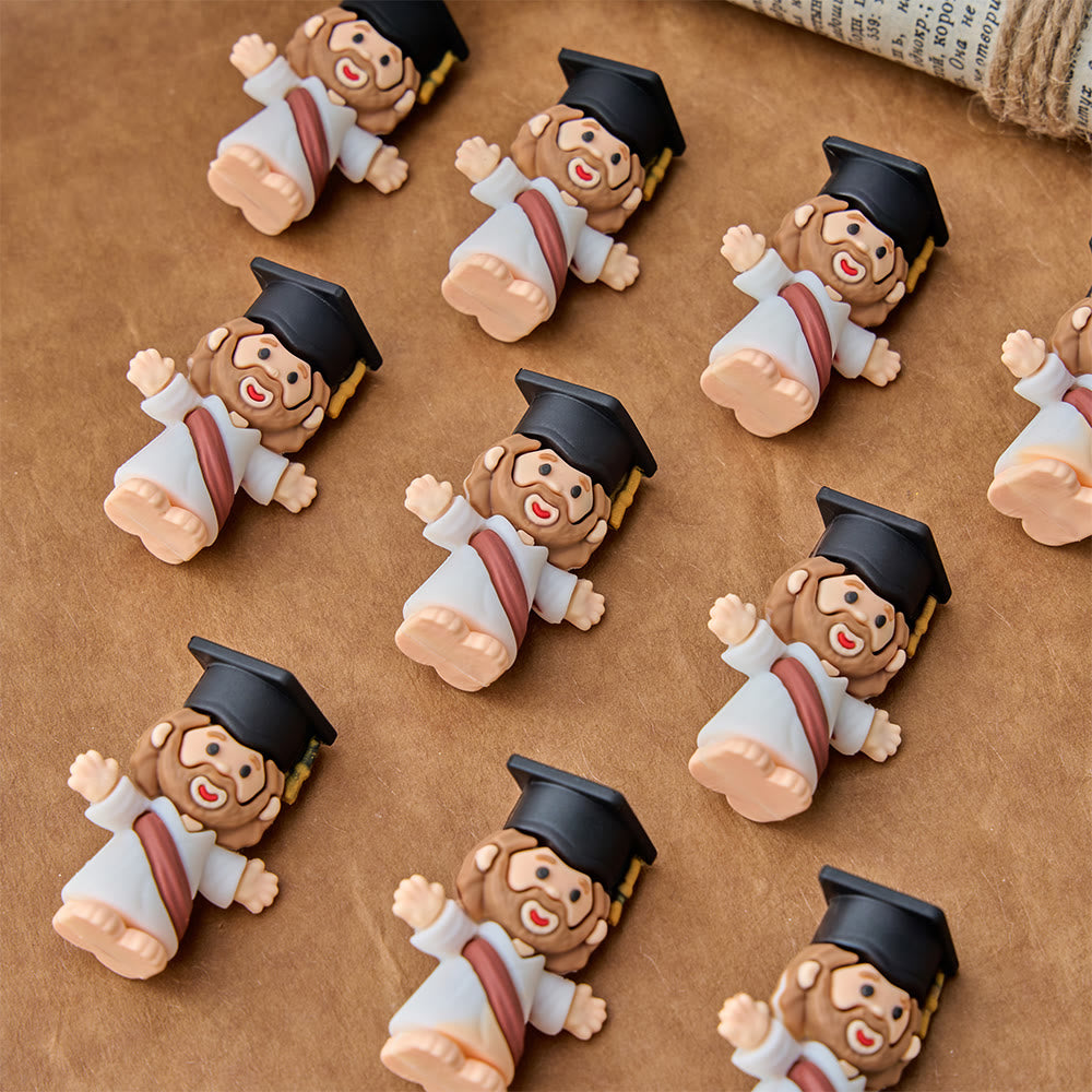 Christianartworkshop Mini Jesus Figurine Ornaments: Graduation Cap Open-Arm PVC Decor, Emblem of Hopeful Heavenly Blessing - image 1