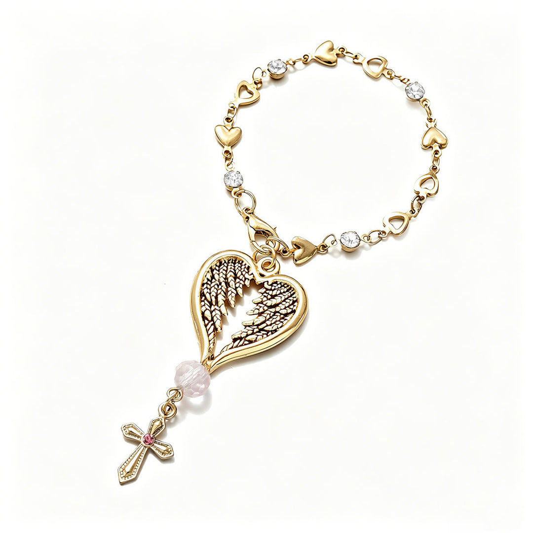 FREE Today: Guardian Angel-Wing Heart Keychain for Car: Quiet Reminder of Tender Protection - Golden Angel - image 6
