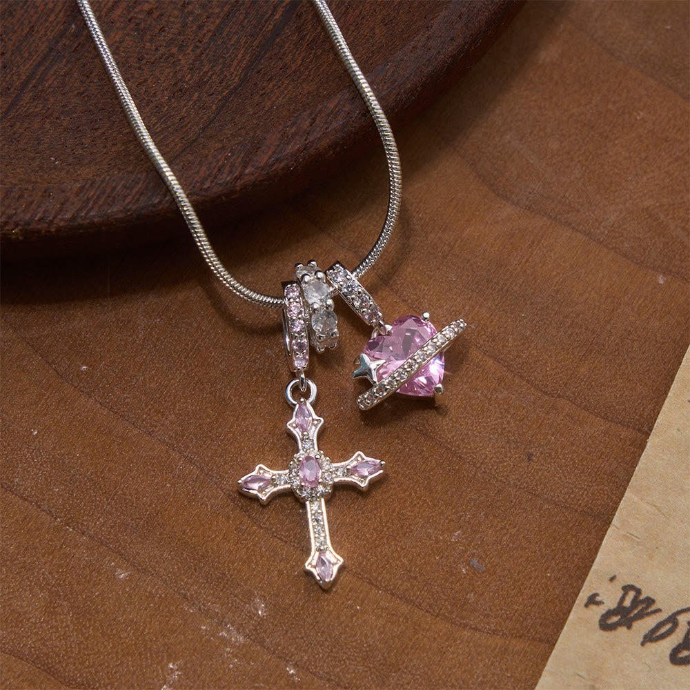 FREE Today: Whimsical Heart Planet & Jeweled Cross Necklace: Symbol of Unfailing Celestial Care - image 4