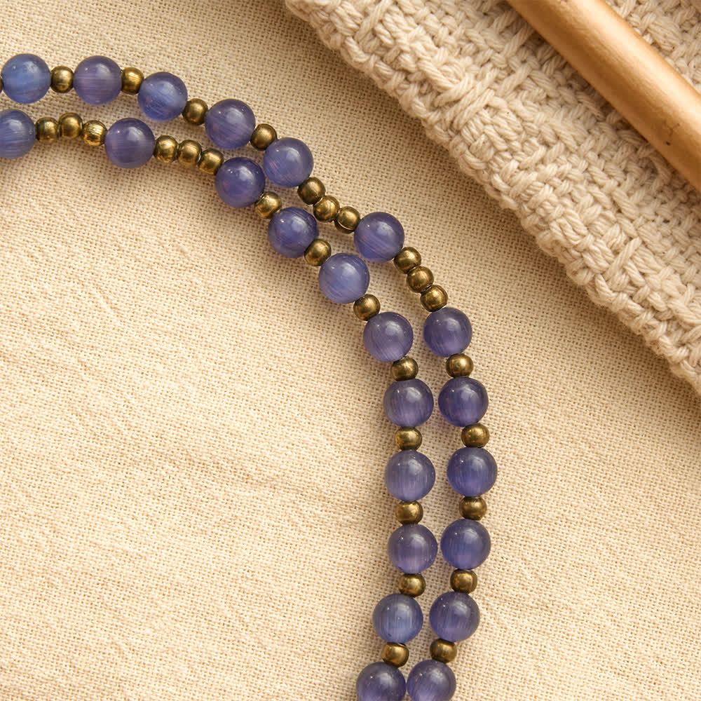 Christianartworkshop Lustrous Purple Cat’s Eye Rosary Bracelet: Bearer of Soft Heavenly Blessings - image 5